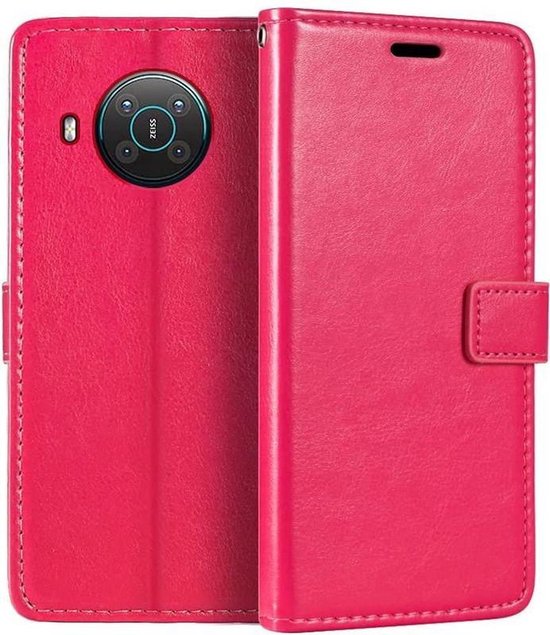 Nokia G10/G20 Hoesjes – Bookcase Portemonnee – Magneetsluiting – Inclusief Screenprotector – Roze-Ilumina Benelux
