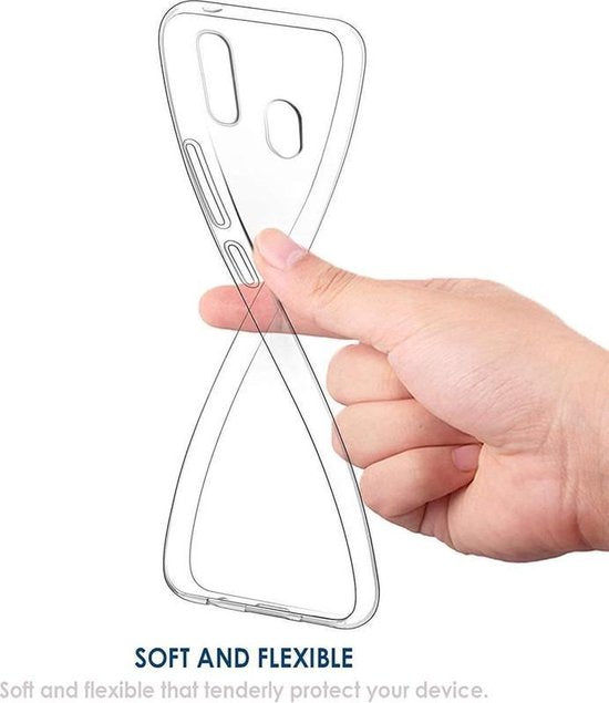 Samsung Galaxy A40 Hoesjes – Transparante TPU Siliconen Backcover – Soft Case – Inclusief 3x Screenprotector – Transparant