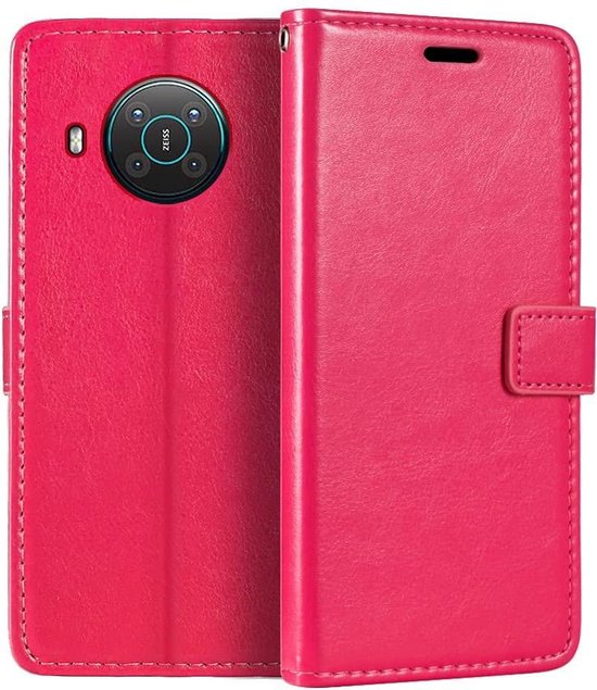 Nokia X10/X20 Hoesjes – Portemonnee Book Case – Pasjeshouder – Magneetsluiting – Roze-Ilumina Benelux