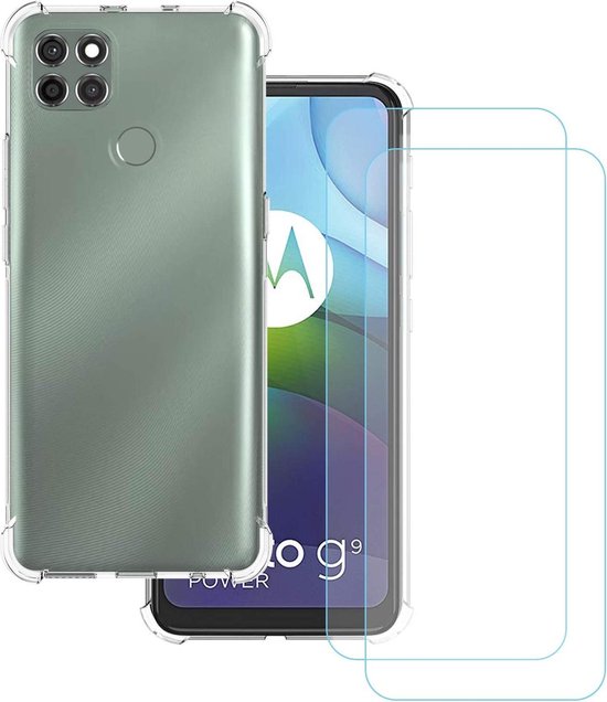 Motorola Moto G9 Power Hoesjes – Siliconen Backcover – Schokbestendig – 2x Screenprotector – Transparant-Ilumina Benelux