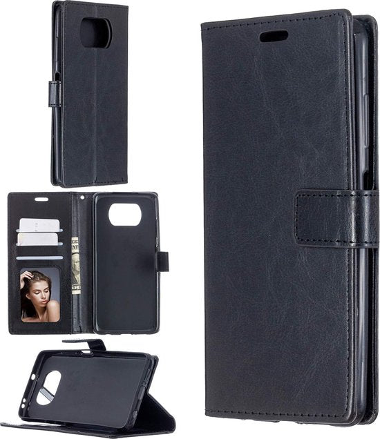 Xiaomi Poco X3/X3 Pro Hoesjes – Portemonnee Hoes – Pasjeshouder – 2x Screenprotector – Zwart-Ilumina Benelux