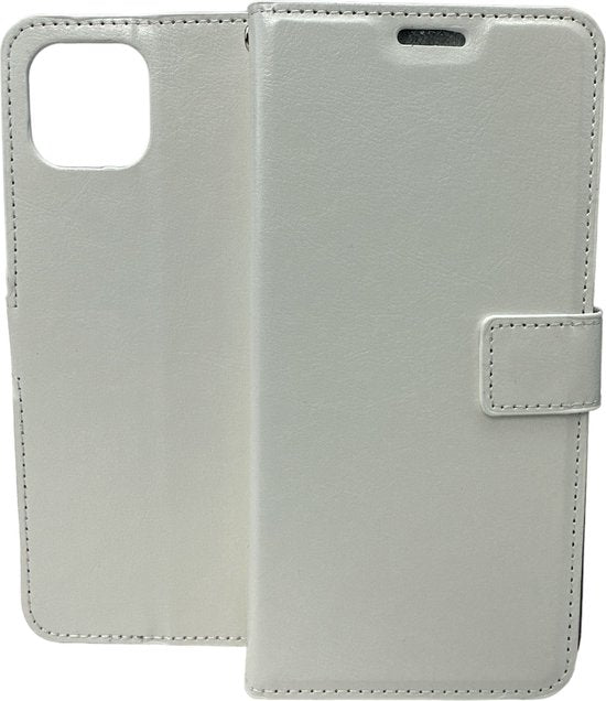 Oppo A73 5G Hoesjes – Portemonnee Bookcase – Pasjeshouder – Magneetsluiting – Wit-Ilumina Benelux