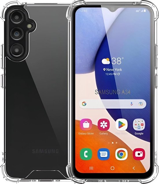 Samsung Galaxy A34 5G Hoesjes – Crystal Clear Backcover – Schokbestendig – Transparant-Ilumina Benelux