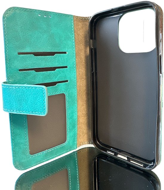 iPhone 16 Plus Hoesjes – Portemonnee Hoes – 9 Pasjesvakken – Multi Storage Wallet – Groen-Ilumina Benelux