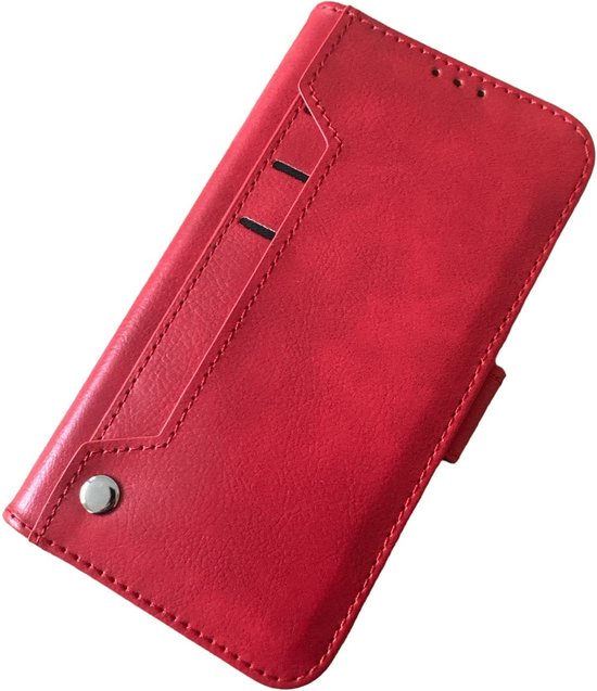 Multi Storage Wallet Hoesje Geschikt voor Samsung Galaxy A35 - met 9 Pasjesvakken - Rood