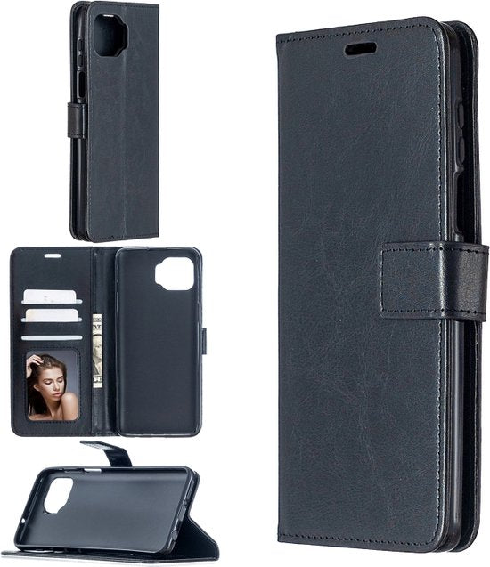 Motorola Moto G 5G Plus Hoesjes – Portemonnee Book Case – Pasjeshouder – 2x Screenprotector – Zwart-Ilumina Benelux