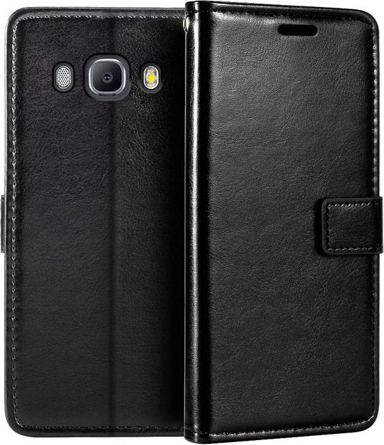 Samsung Galaxy J5 (2016) Hoesjes – Portemonnee Hoes – Magneetsluiting – 2x Screenprotector Gehard Glas – Zwart-Ilumina Benelux