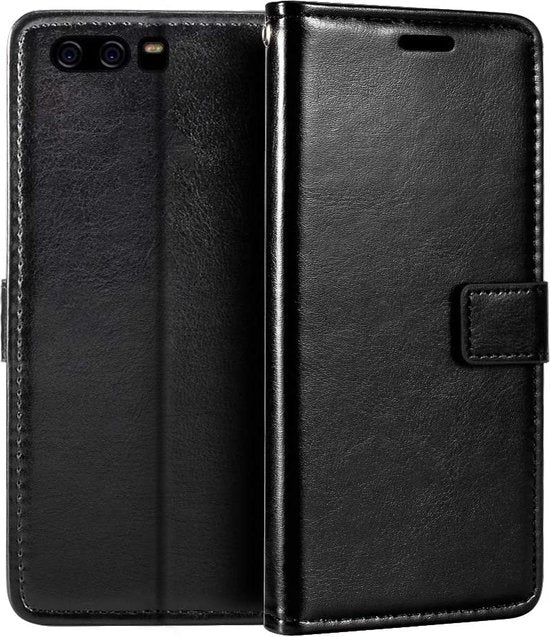 Huawei P10 Hoesjes – Portemonnee Hoes – Pasjeshouder – 2x Screenprotector – Zwart-Ilumina Benelux
