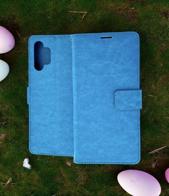 Bookcase Geschikt voor: Samsung Galaxy A13 5G / A04s - Turquoise - Portemonnee hoesje met 2x Glas Screen protector