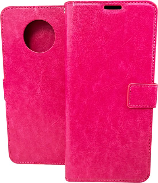Nokia G50 Hoesjes – Portemonnee Hoes – Pasjeshouder – Magneetsluiting – Roze-Ilumina Benelux