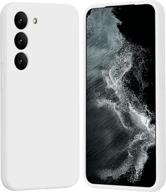 Liquid Silicone hoesje Geschikt voor: Samsung Galaxy S23 Soft Touch Flexible - Wit