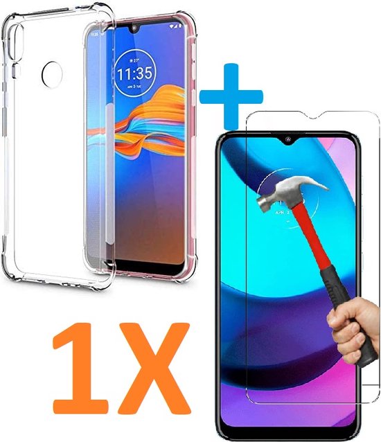 Motorola Moto E6S & E6i Hoesjes – Soft TPU Siliconen Backcover – Schokbestendig – Inclusief Screenprotector – Transparant-Ilumina Benelux