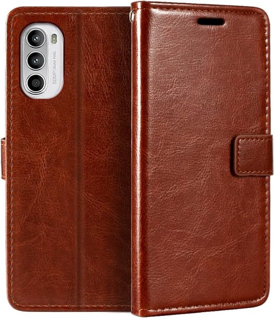 Motorola Moto G82 5G/Moto G52 Hoesjes – Portemonnee Book Case – Pasjeshouder – Magneetsluiting – Bruin-Ilumina Benelux
