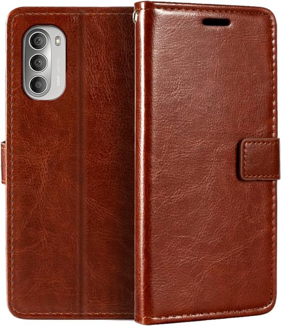 Motorola Moto G51 5G Hoesjes – Portemonnee Book Case – Pasjeshouder – Magneetsluiting – Bruin