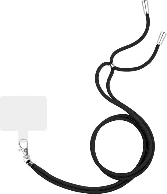 Telefoonkoord – Universeel nekkoord met telefoonhanger – Verstelbaar touw – Zwart-Telefoonkoord-Ilumina Benelux