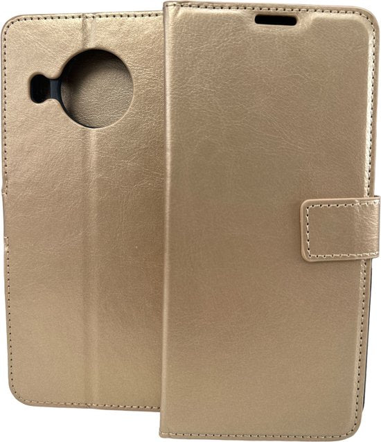 Nokia X10/X20 Hoesjes – Portemonnee Book Case – Pasjeshouder – Magneetsluiting – Goud-Ilumina Benelux