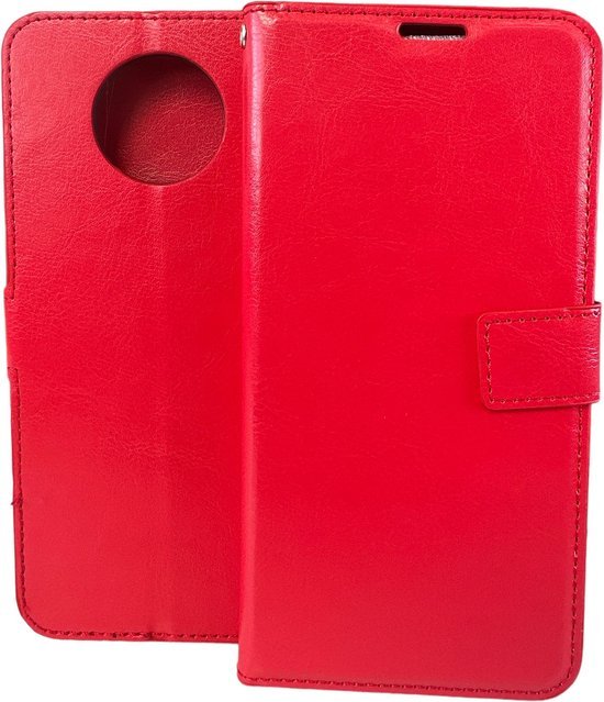 Xiaomi Redmi Note 9T Hoesjes – Portemonnee Book Case – Pasjeshouder – Magneetsluiting – Rood-Ilumina Benelux