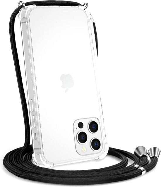 iPhone 14 Pro Hoesjes – Transparante Backcover met Koord – Kettinghoesje – Schokbestendig – Anti-Shock-Ilumina Benelux