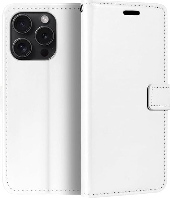 iPhone 15 Pro Hoesjes – Portemonnee Book Case – Pasjeshouder – Magneetsluiting – Wit-Ilumina Benelux