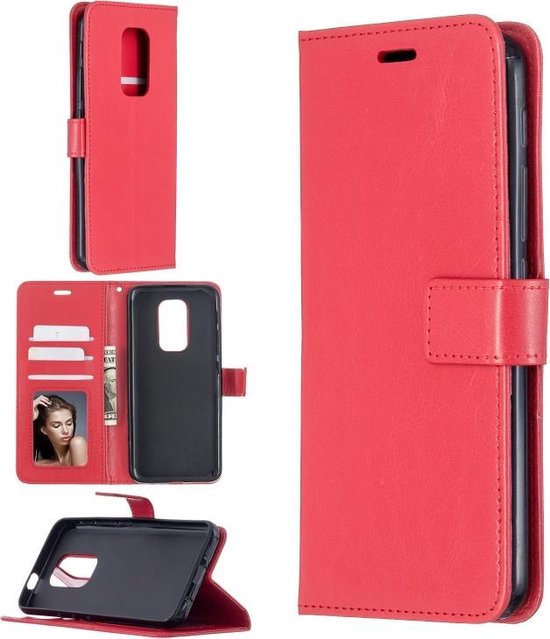 Motorola Moto G9 Play & E7 Plus Hoesjes – Portemonnee Book Case – Magneetsluiting – 2x Screenprotector – Rood-Ilumina Benelux