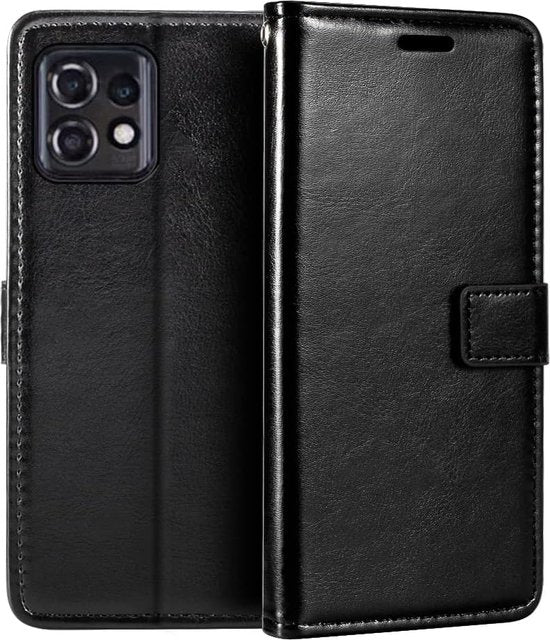 Motorola Moto Edge 40 Pro Hoesjes – Portemonnee Book Case – Pasjeshouder – Magneetsluiting – Zwart-Ilumina Benelux