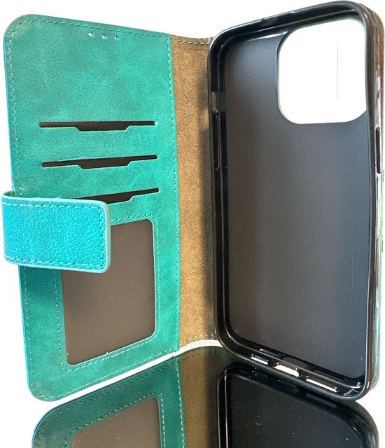 iPhone 15 Hoesjes – Portemonnee Hoes – 9 Pasjesvakken – Multi Storage – Groen-Ilumina Benelux