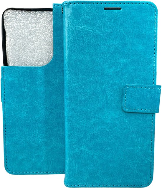 Oppo Reno 8 5G Hoesjes – Portemonnee Book Case – Magneetsluiting – 2x Gehard Glas Screenprotector – Turquoise-Ilumina Benelux