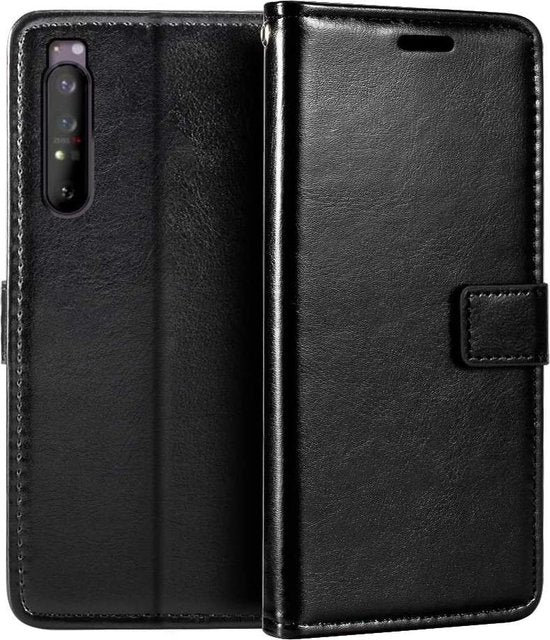 Sony Xperia 1 III Hoesjes – Portemonnee Bookcase – Pasjeshouder – 2x Screenprotector – Goud-Ilumina Benelux