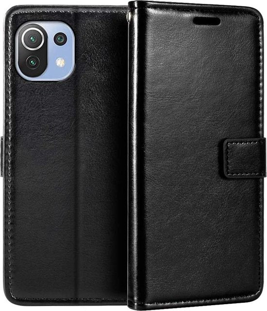 Xiaomi Mi 11 Lite Hoesjes – Portemonnee Hoes – Pasjeshouder – Inclusief Screenprotector – Zwart-Ilumina Benelux