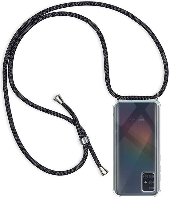 Samsung Galaxy A71 Hoesjes – Transparante Backcover met Koord – Schokbestendig Anti-shock-Ilumina Benelux