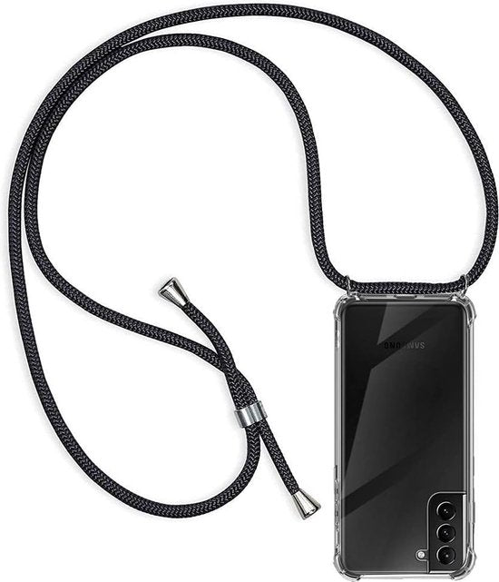 Samsung Galaxy S21 Hoesjes – Transparante Backcover met Koord – Schokbestendig Anti-shock-Ilumina Benelux