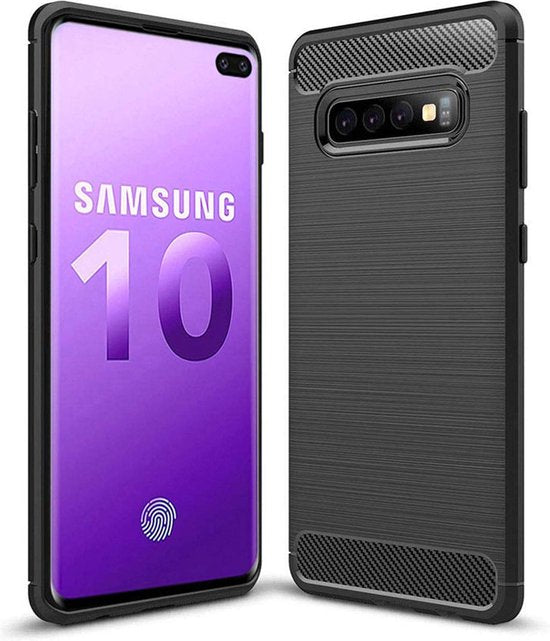 Samsung Galaxy S10 Hoesjes – Brushed Backcover – Slank Design – Zwart-Ilumina Benelux