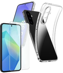 Samsung Galaxy S24 FE/S25 FE Hoesjes – Siliconen Backcover – Transparant – Inclusief Screenprotector – Anti-kras