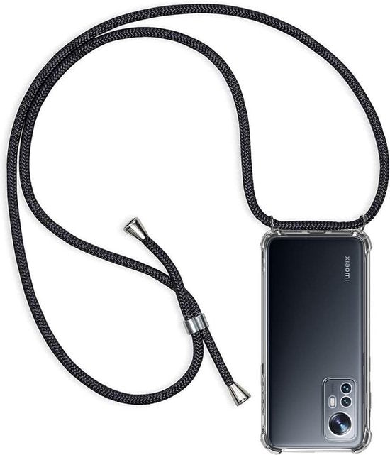 Xiaomi 12 / 12X Hoesjes – Transparante Siliconen Backcover – Schokbestendige Stootrand – Met Koord-Ilumina Benelux