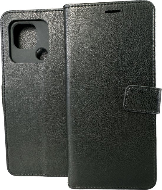 Xiaomi Redmi 10C Hoesjes – Portemonnee Book Case – Pasjeshouder – 2x Gehard Glas Screenprotector – Zwart-Ilumina Benelux