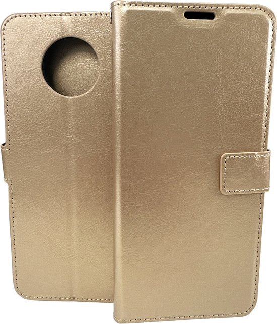 Nokia G50 Hoesjes – Portemonnee Hoes – Pasjeshouder – 2x Screenprotector – Goud-Ilumina Benelux