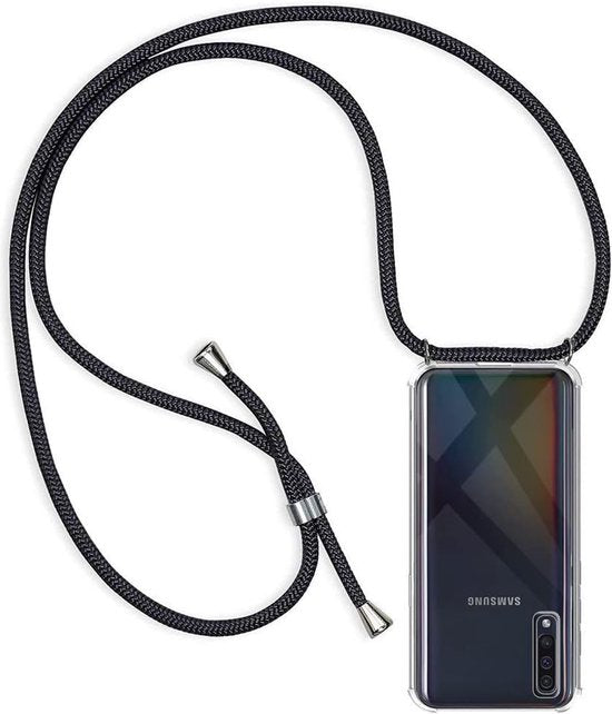 Samsung Galaxy A50 Hoesjes – Transparante Backcover met Koord – Schokbestendig Anti-shock-Ilumina Benelux