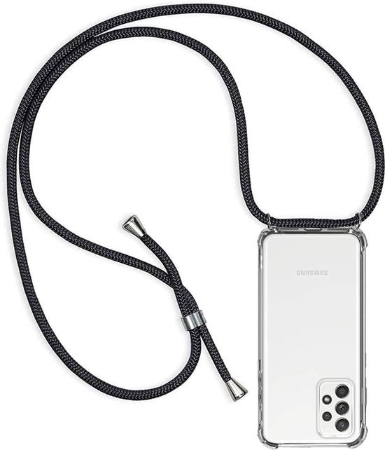 Samsung Galaxy A23 5G Hoesjes – Transparante Backcover met Koord – Schokbestendig Anti-shock-Ilumina Benelux