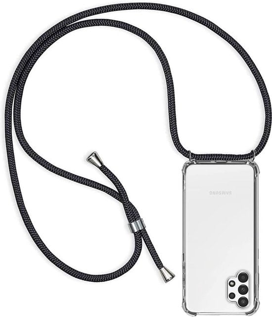 Samsung Galaxy A13 Hoesjes – Transparante Backcover met Koord – Schokbestendig Anti-shock-Ilumina Benelux