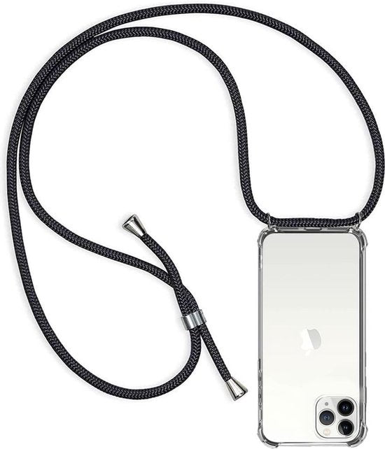 iPhone 11 Pro Hoesjes – Transparante Siliconen Backcover met Koord – Schokbestendige Stootrand-Ilumina Benelux