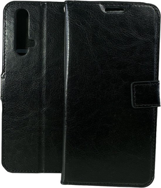 Realme X50 5G Hoesjes – Portemonnee Book Case – Pasjeshouder – Magneetsluiting – Zwart-Ilumina Benelux