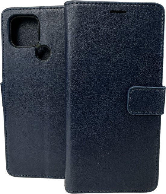 Oppo A15 Hoesjes – Portemonnee Book Case – Pasjeshouder – Magneetsluiting – Blauw-Ilumina Benelux