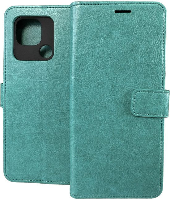 Xiaomi Redmi 10C Hoesjes – Portemonnee Book Case – Pasjeshouder – 2x Gehard Glas Screenprotector – Mint-Ilumina Benelux