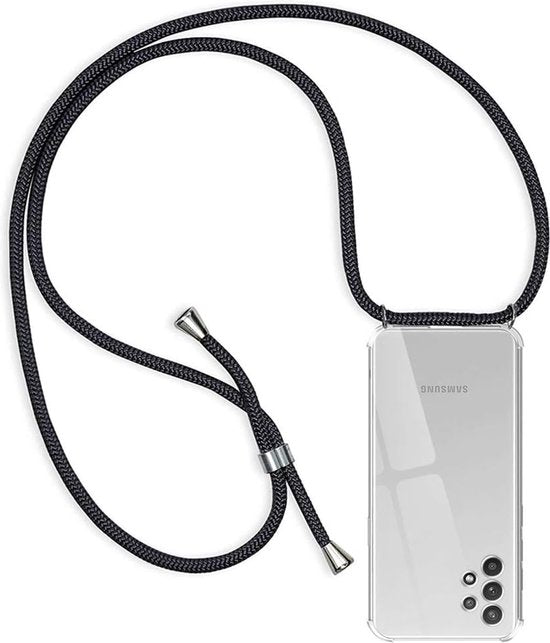 Samsung Galaxy A32 4G Hoesjes – Transparante Backcover met Koord – Schokbestendig Anti-shock-Ilumina Benelux