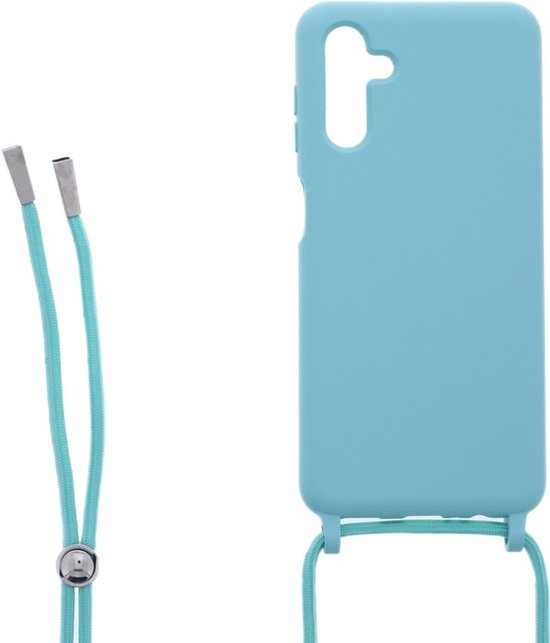 Samsung Galaxy A13 5G Hoesjes – Siliconen Backcover met Ketting – TPU – Turquoise-Ilumina Benelux