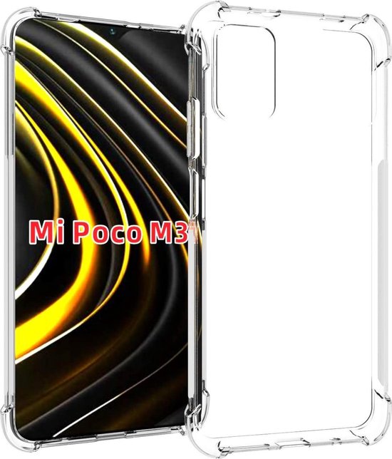 Xiaomi POCO M3 Hoesjes – Siliconen Backcover – Schokbestendig Bumper – Transparant – Incl. Screenprotector-Ilumina Benelux