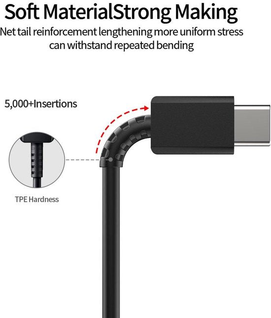 USB-C Oplaadkabel – USB-C naar USB-C Kabel – Snelladen – 1 Meter – Wit-USB-Kabels-Ilumina Benelux