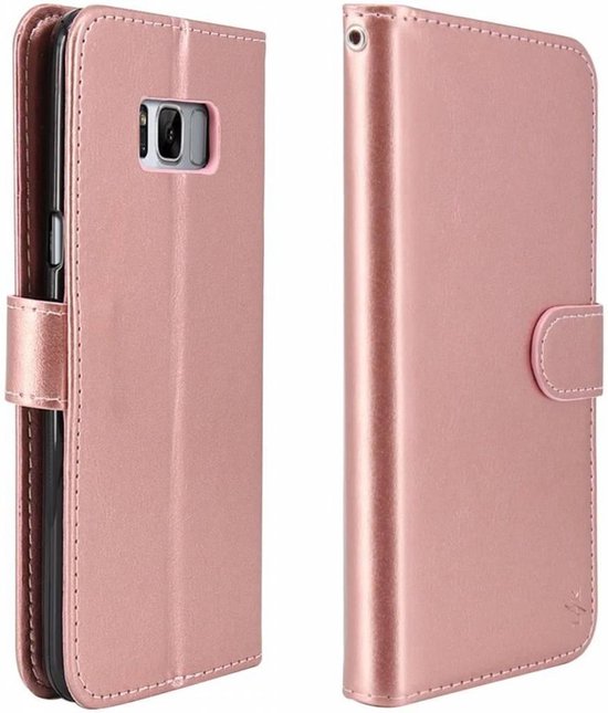 Samsung Galaxy S8 Hoesjes – Portemonnee Bookcase – Pasjeshouder – Magneetsluiting – Roségoud-Ilumina Benelux
