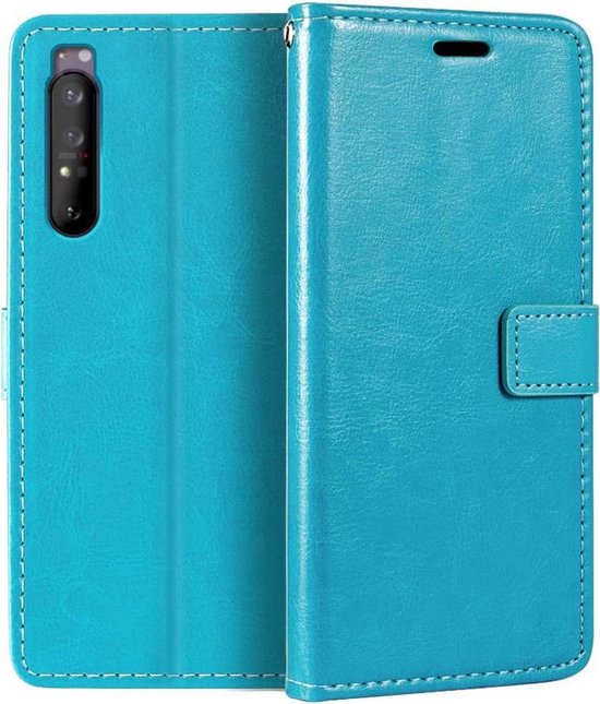 Sony Xperia 1 III Hoesjes – Bookcase Portemonnee – Magneetsluiting – 2x Screenprotector – Turquoise-Ilumina Benelux