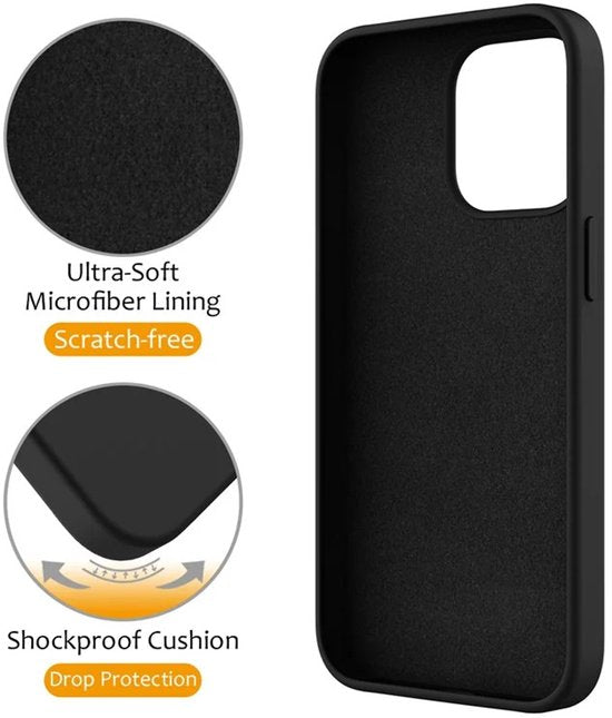iPhone 14 Pro Max Hoesjes – Siliconen Backcover met Kickstand – Schokbestendig – MagSafe – Zwart-Ilumina Benelux